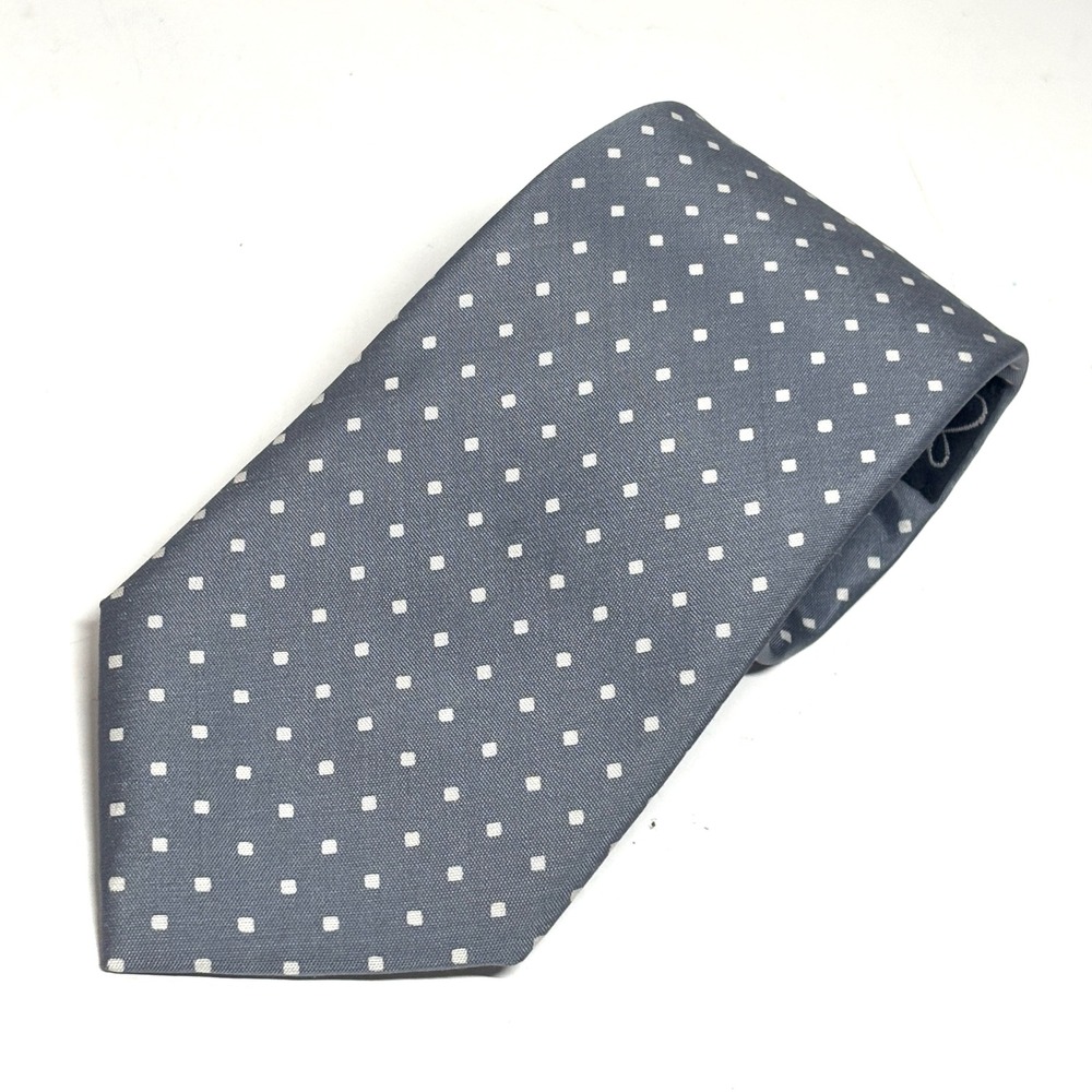 Jim Thompson Necktie Mens OS Blue Grey‎ Silk Geometric Kawasaki Steel Thai SIlk